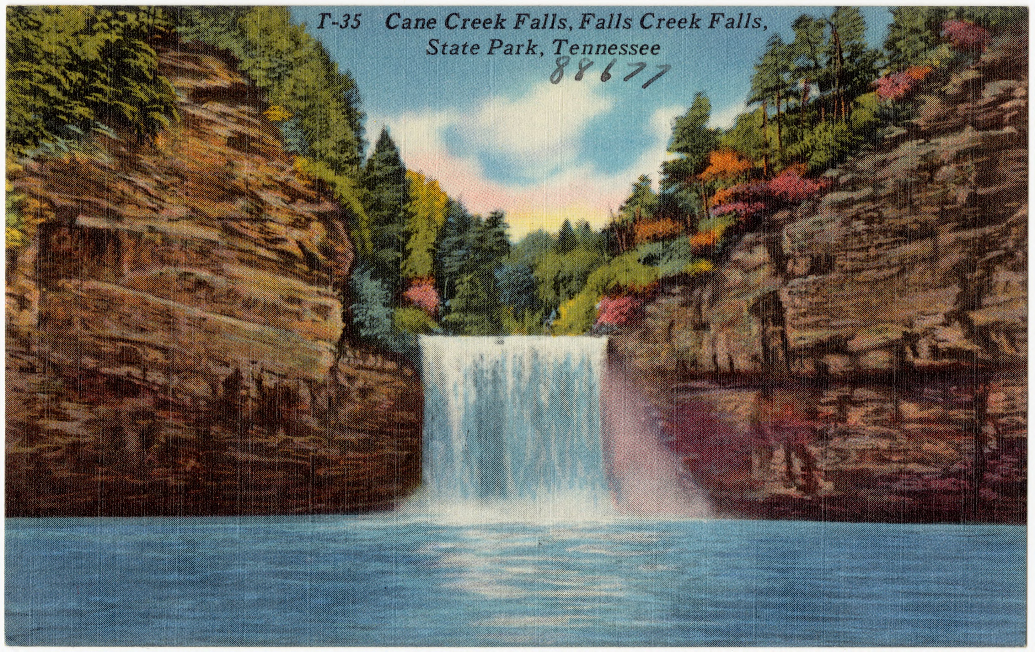 Cane Creek Falls main view of cane creek falls
