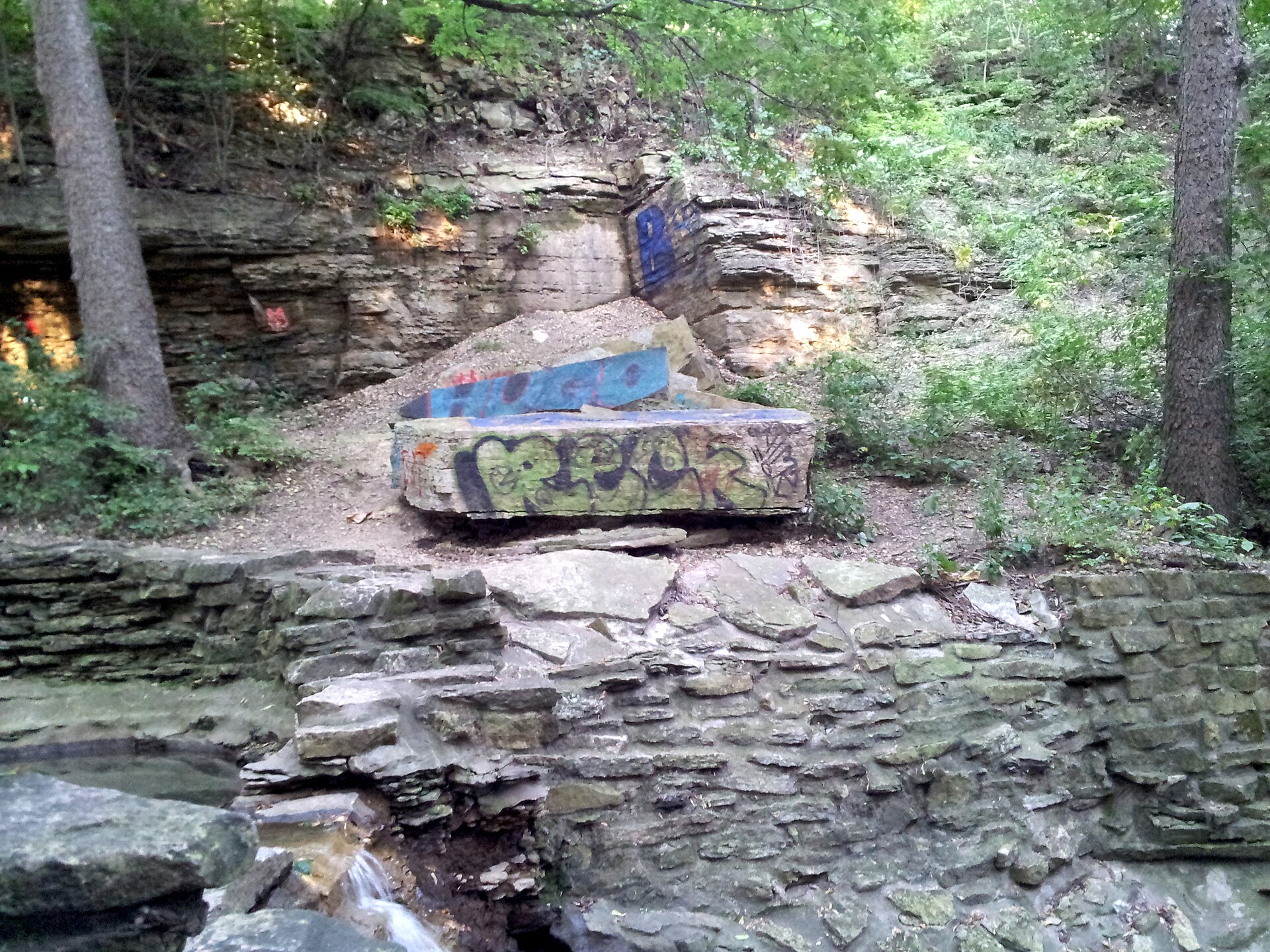 Hidden Falls Ravine wall and lower watercourse