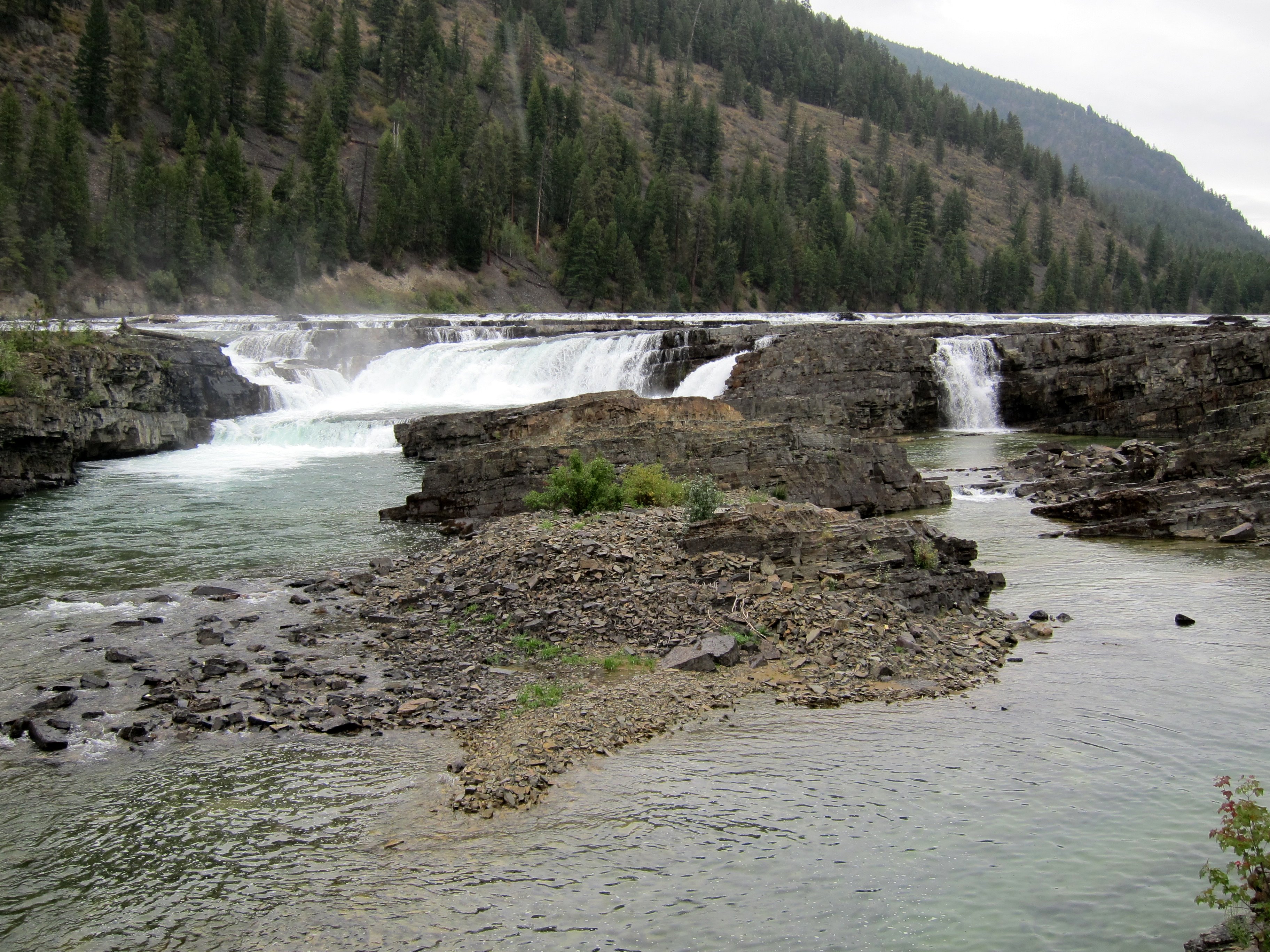 Kootenai Falls waterfall view