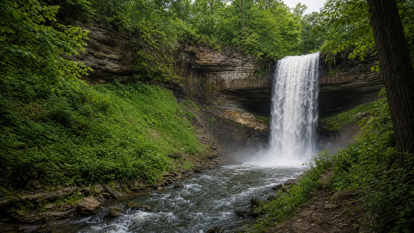 Three urban waterfalls along the Mississippi in Minneapolis and Saint Paul.